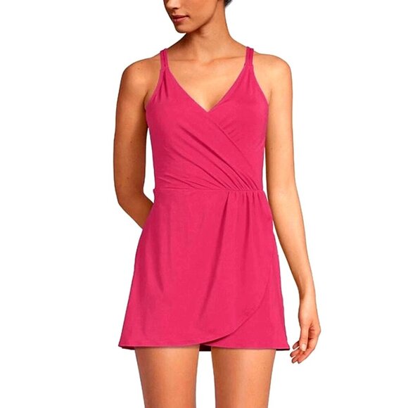 Lands' End Crossover V-neck Swim Dress XS - Picture 1 of 6